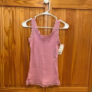 NEW Uniqlo Pink Color 2 Way Lace Tank Top